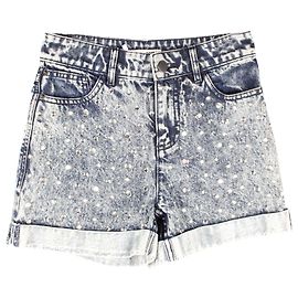 Alice + Olivia Shorts de mezclilla con piedras Azul