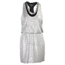 Robert Rodriguez Robe argentée à sequins Argenté Métallisé