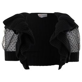 Red Valentino Boléro à manches courtes en maille Noir