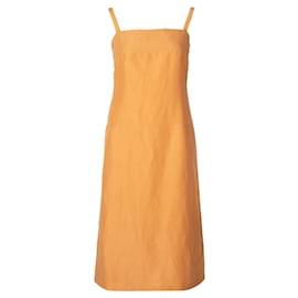 Max Mara-Tie Detail Open Back Midi Dress -Orange