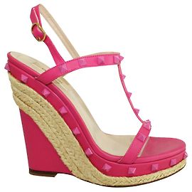 Valentino Espadrilles compensées roses cloutées Rose