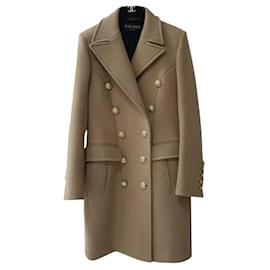 Balmain Camel Wool Coat  Sz.40 Beige