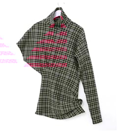 Calvin Klein-Calvin Klein  205W39NYC One Sleeve Tartan Top-Red