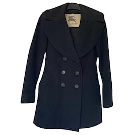Burberry Wool Pea Coat Black Black