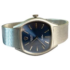 Rolex Cellini 3805 Orologio in Oro Bianco Quadrante Blu Navy Argento Blu navy