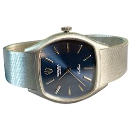 Rolex Cellini 3805 White Gold Navy Blue Dial Watch Silvery Navy blue