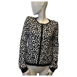 Zapa patterned cardigan Black White