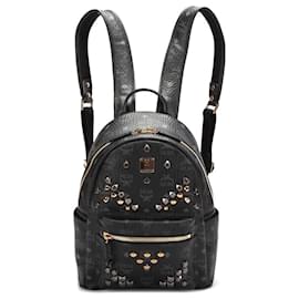 MCM Visetos Studded Stark Backpack Black Black