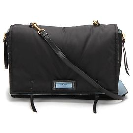 Borsa messenger Prada Tessuto Etiquette Nero
