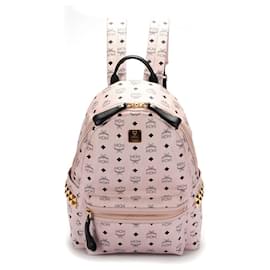 MCM Visetos Studded Stark Backpack Pink Pink