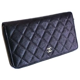 Chanel 2019 Pochette portefeuille XL caviar Multicolore Métallisé