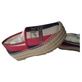 Gucci Sylvie Espadrilles Red Cloth Size 37 Red