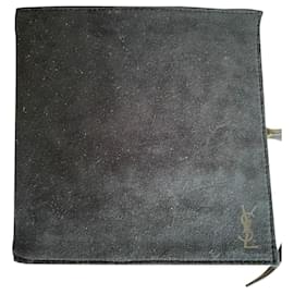 Bolsa de joias Yves Saint Laurent preta em lona e camurça Preto