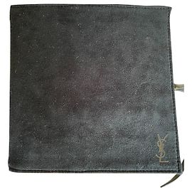 Yves Saint Laurent Schmuckbeutel Schwarz Canvas und Wildleder Schwarz