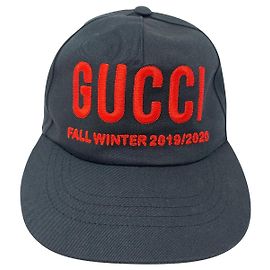 Boné de baseball Gucci de algodão azul Azul