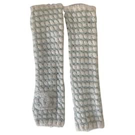 Chanel Luvas Branco Verde