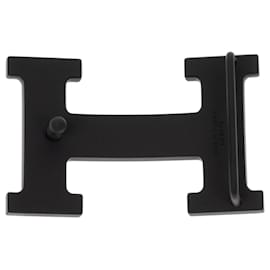 Hermès-Boucle ceinture Hermès 5382 en PVD noir mat (37mm)-Noir