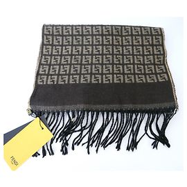 Fendi AW20 Schal mit Logo Braun