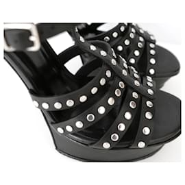 Saint Laurent-Saint Laurent Tribute 105 Studded Platform Sandals-Black