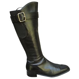 Botas de cuero Paraboot negras 36 Negro