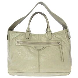 Balenciaga Braune Motocross Classic Bridge Leder Reisetasche Braun Beige