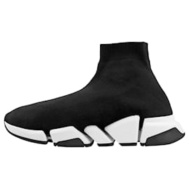 Balenciaga-Balenciaga Velocità Uomo 2.0 Sneaker in nero/bianco-Nero