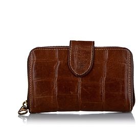 Mulberry Portafoglio in pelle goffrata coccodrillo marrone gelso Marrone