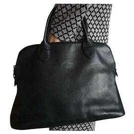 Sac à main Longchamp en cuir grainé noir Noir