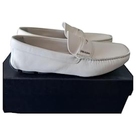 prada loafers White