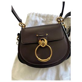 Borsa Chloé Tess in pelle rosso scuro Bordò