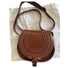 Chloé Marcie Small Leather Handbag Cognac Cognac