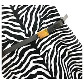 Michael Kors-Michael Kors Zebra Print Belted Dress-Black