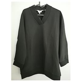 Kenzo-Black sweatshirt with KENZO embroidered logo-Black,Silvery,Golden