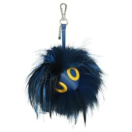 Fendi-Blue Fur Monster Bag Charm-Blue