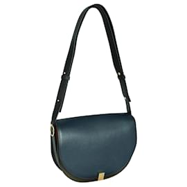 Victoria Beckham-Half Moon Navy Blue Box Shoulder Bag-Blue,Navy blue