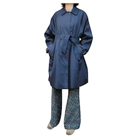 Burberry-capa de chuva feminina Burberry tamanho vintage 36/38-Azul marinho