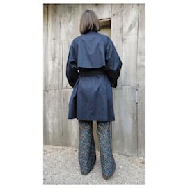 Burberry-capa de chuva feminina Burberry tamanho vintage 36/38-Azul marinho