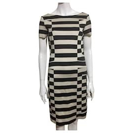Diane Von Furstenberg-DvF Kathleen sheath knit dress-Black,Grey