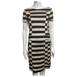 Diane Von Furstenberg DvF Kathleen Etui-Strickkleid Schwarz Grau
