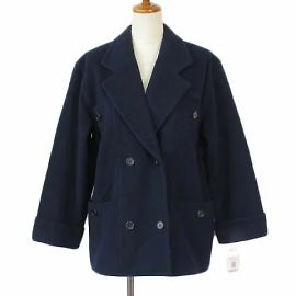 [Used] GIVENCHY ENFANTS Vintage P coat Pea coat Wool 150 Domestic regular navy blue navy kids [Vector old clothes] 210515 Navy blue