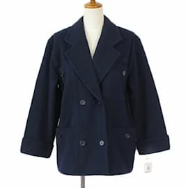 Givenchy-[Used] GIVENCHY ENFANTS Vintage P coat Pea coat Wool 150 Domestic regular navy blue navy kids [Vector old clothes] 210515-Navy blue
