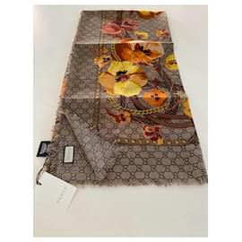Gucci-Gucci BLOOMS shawl-Multiple colors,Mustard