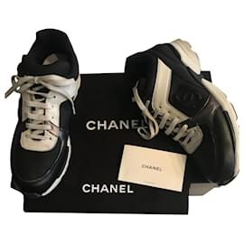 Chanel-CC Low Top Trainers-Black,White,Grey