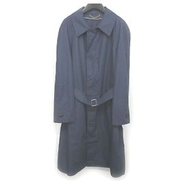 [Usato] GIVENCHY Gentleman Paris Giacca da cappotto con collo a balconcino e cintura lunga di cotone Blu navy Navy ECR8 0816 Uomini Blu navy