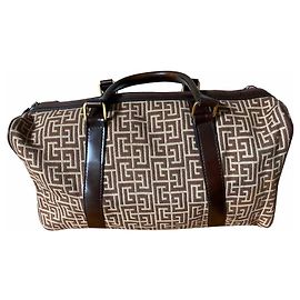 Sac speedy seventies en toile monogrammée Pierre balmain Marron