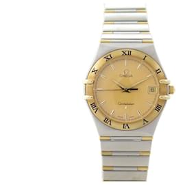 Omega-NEW OMEGA CONSTELLATION WATCH 33 MM QUARTZ GOLD AND BRUSHED STEEL GOLD WATCH-Silvery