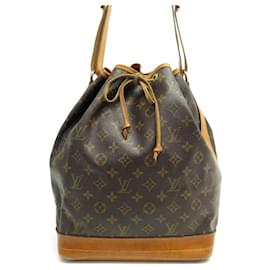 Louis Vuitton-VINTAGE HANDBAG LOUIS VUITTON NOE GM BUCKET CANVAS MONOGRAM M42224 HANDBAG-Brown