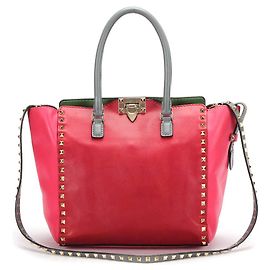 Valentino Leather Rockstud Tote Bag in pelle di agnello multicolor Multicolore