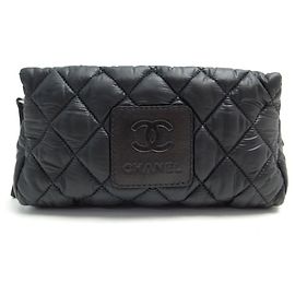 NEW CHANEL COCO COCOON POUCH TOILET BAG PM BLACK POUCH Black