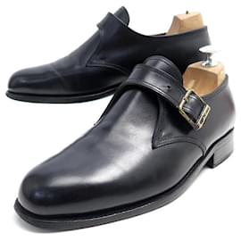 JM Weston-JM WESTON LOAFERS WITH BUCKLE 531 5.5E 39.5 Wide 40 black leather-Black